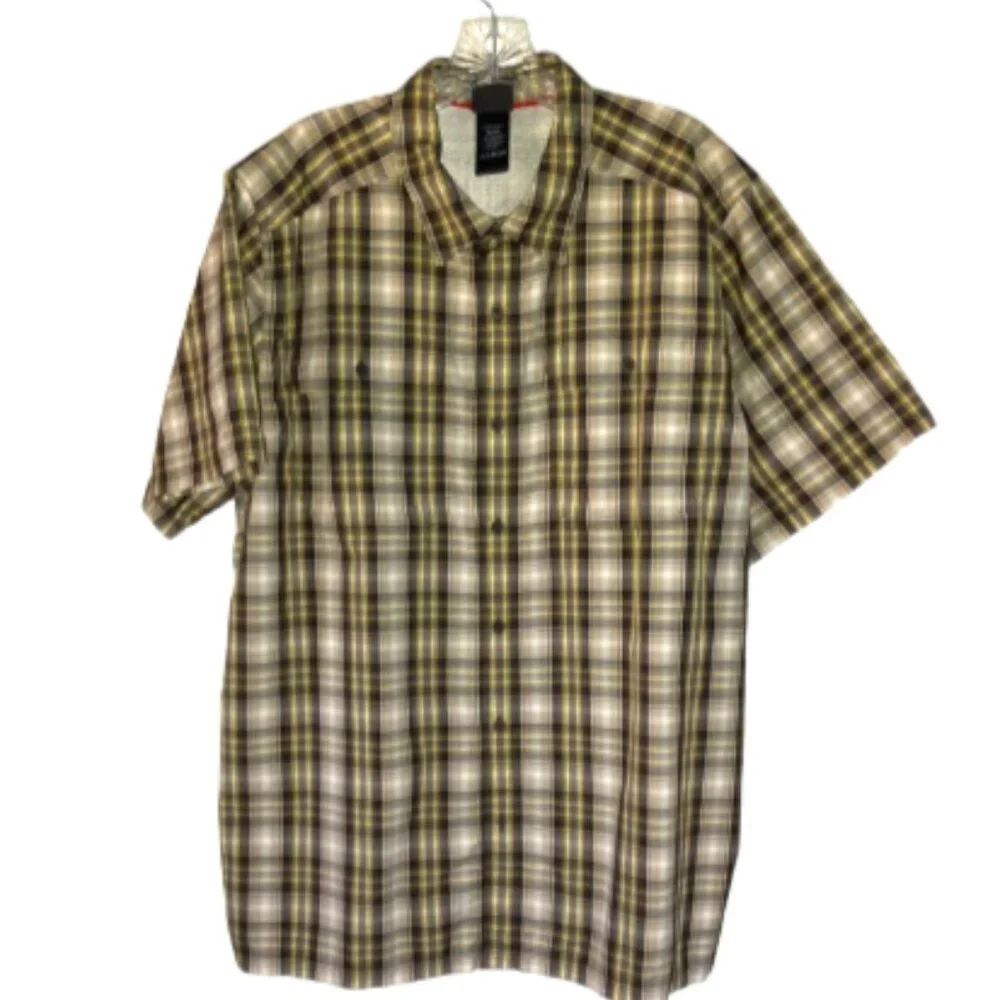 The North Face Men's Plaid Button Up Shirt XL Short Sleeve 2 Pocket Outdoor EUC